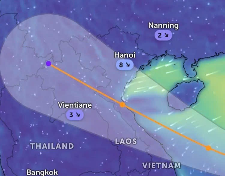 美国模型预测台风“博罗依”登陆越南。于9月26日清晨更新