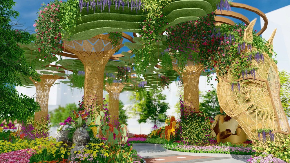  2026丙午年春节阮惠花街开放入口效果图。