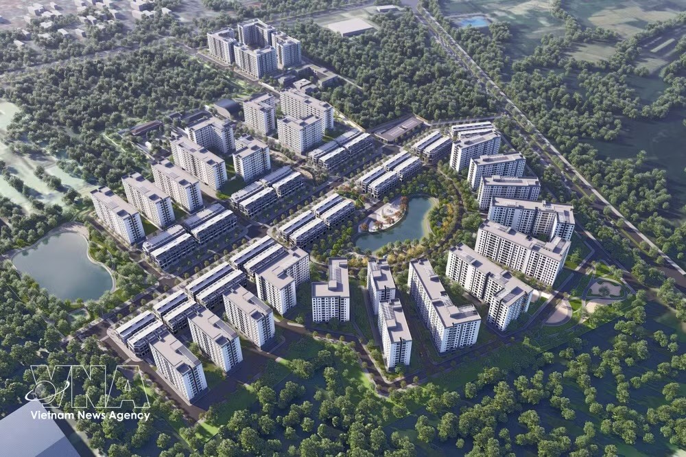 兴安省2号安美工业园区工人宿舍及社会住房项目总体效果图。