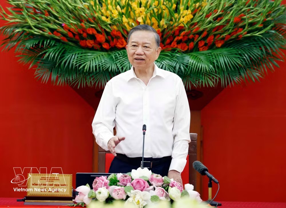 苏林总书记、国家主席发表讲话。