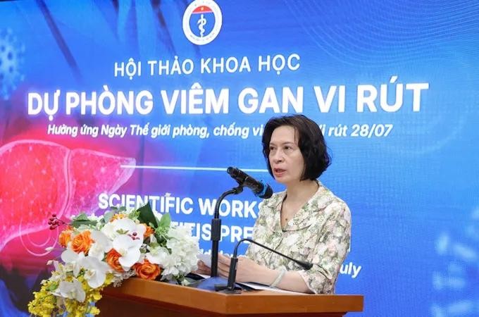 卫生部副部长阮氏莲香在研讨会上发言。图：明陈。