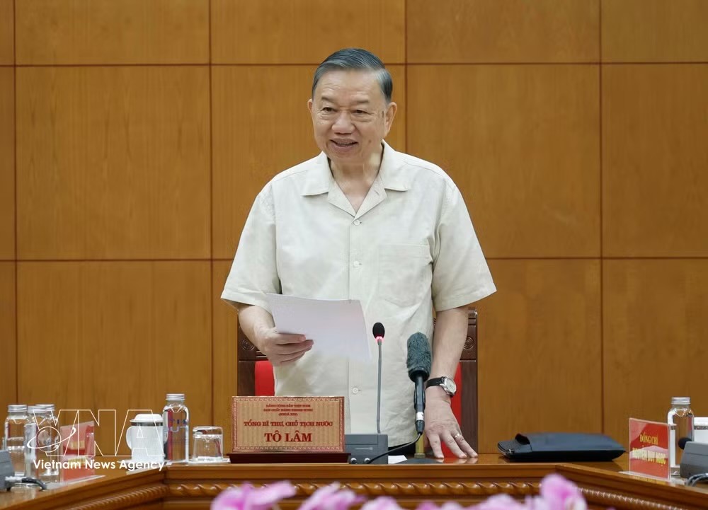党中央总书记、国家主席苏林：创新基础设施规划和发展组织工作。图自越通社