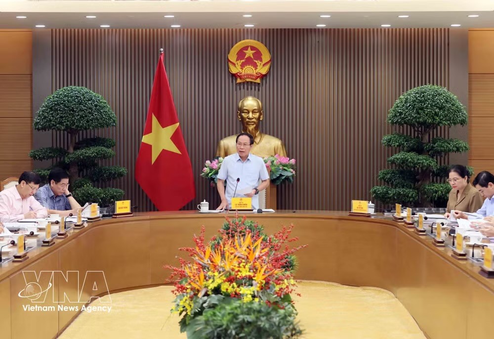 越南政府副总理黎进珠主持召开规范性法律文件全面核查工作情况会议。图自越通社