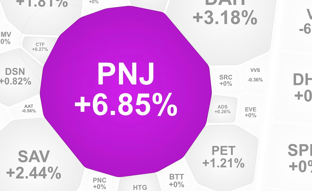 PNJ股价连续下跌13个交易日后涨停。