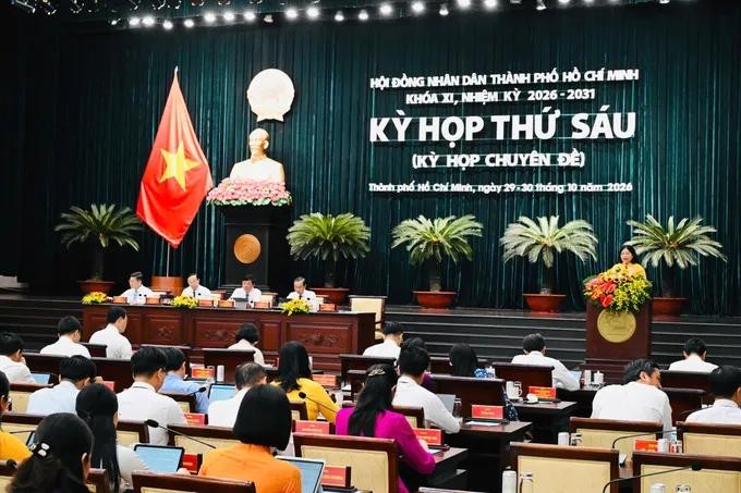 胡志明市第十一届人民议会第六次会议开幕式。越勇摄