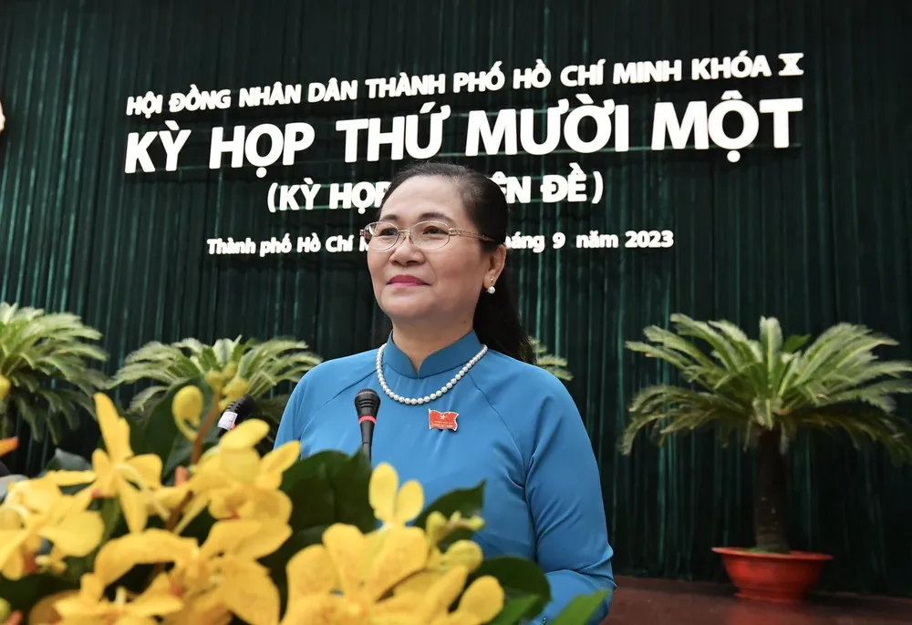 Phó Bí thư Thành ủy, Chủ tịch HĐND Nguyễn Thị Lệ phát biểu tại hội nghị. ẢNH: VIỆT DŨNG Phó Bí thư Thành ủy, Chủ tịch HĐND Nguyễn Thị Lệ phát biểu tại hội nghị. ẢNH: VIỆT DŨNG