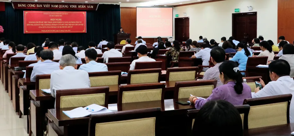 Hội nghị giao ban chuyên đề về công tác kiểm tra, giám sát việc tổ chức thực hiện Quy chế làm việc của cấp ủy do Ủy ban Kiểm tra Thành ủy TPHCM tổ chức ngày 22-9-2023