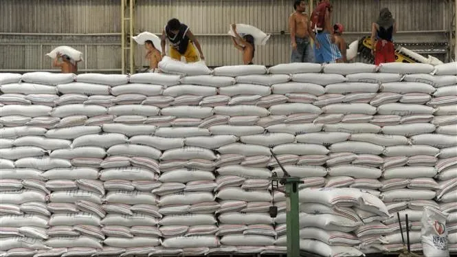 Vận chuyển gạo tại Thủ đô Manila, Philippines. Ảnh: AFP/TTXVN