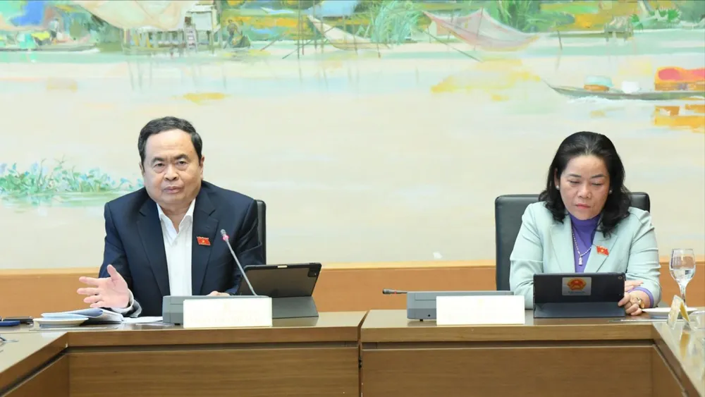 Chủ tịch Quốc hội Trần Thanh Mẫn phát biểu tại phiên thảo luận.jpg