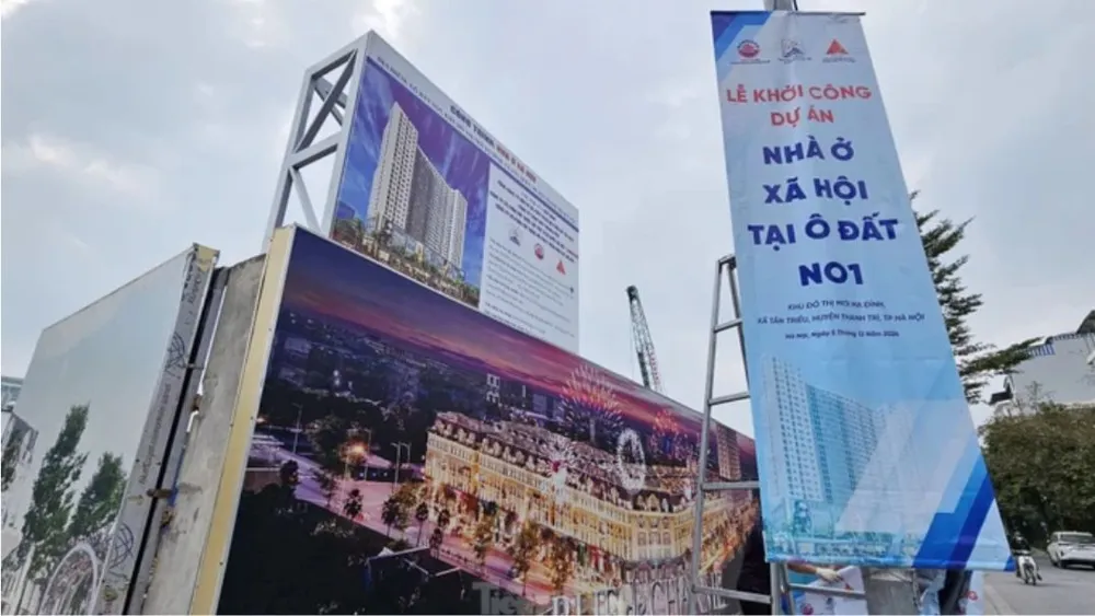 Một dự án nhà ở xã hội tại Hà Nội mới khởi công xây dựng nhưng môi giới đã mời chào suất mua nhà