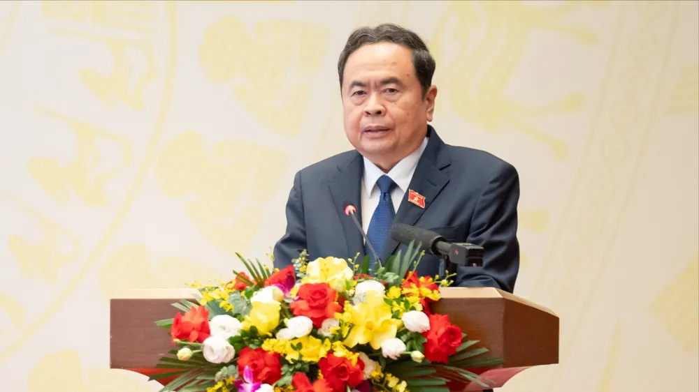 Chủ tịch Quốc hội Trần Thanh Mẫn phát biểu tại hội nghị