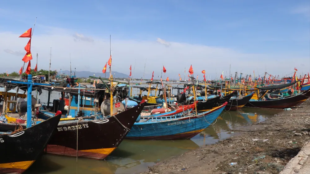 Tàu cá không đủ điều kiện neo đậu bờ tại cảng cá Tân Phước, xã Long Hải