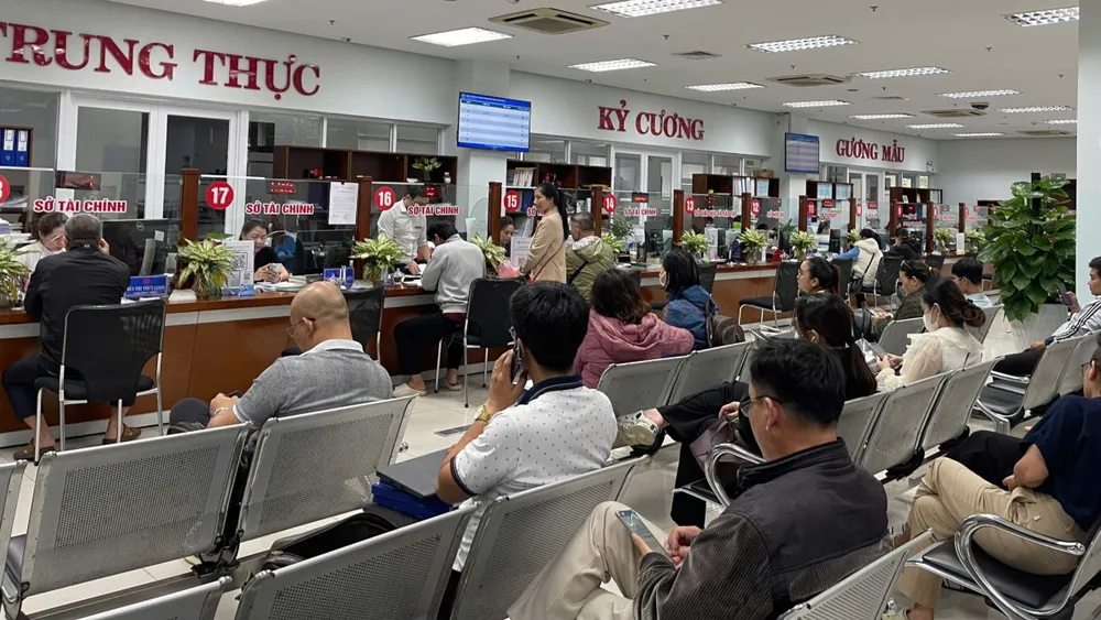 Bộ phận một cửa Trung tâm Hành chính TP Đà Nẵng. Ảnh: XUÂN QUỲNH