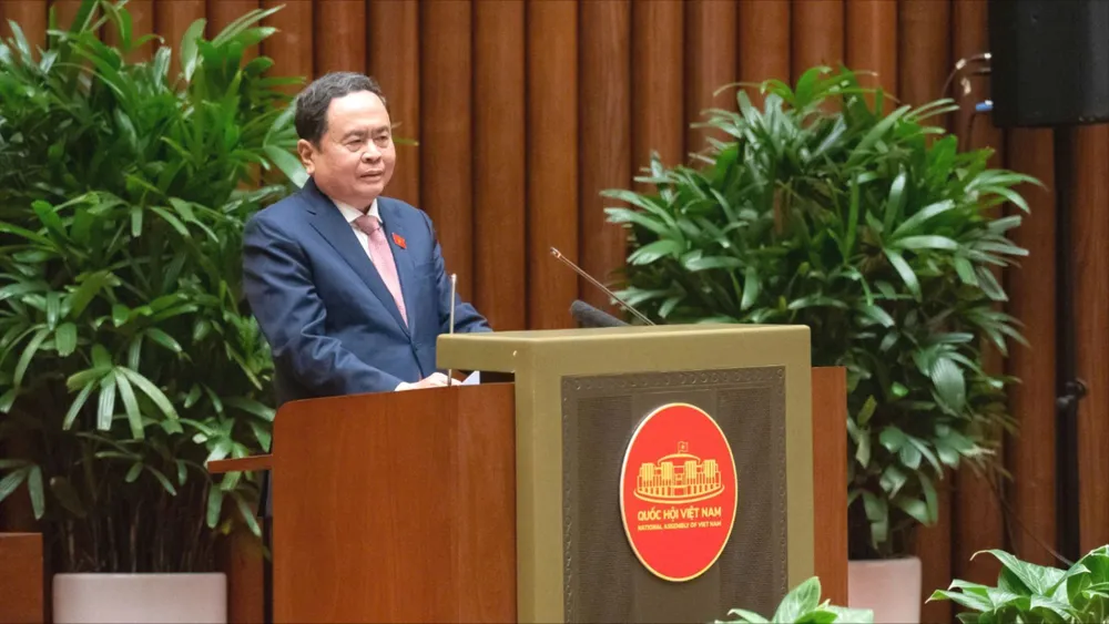 Chủ tịch Quốc hội Trần Thanh Mẫn phát biểu tại cuộc gặp