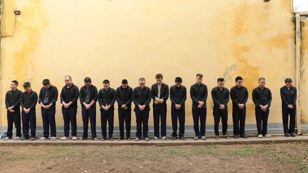 Một số bị can trong vụ án. Ảnh: CÔNG AN HƯNG YÊN