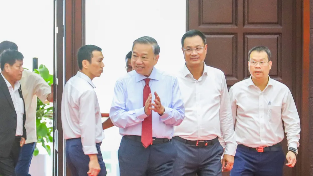 Tổng Bí thư, Chủ tịch nước Tô Lâm đến dự buổi làm việc với Ban Thường vụ Thành ủy TP Đà Nẵng