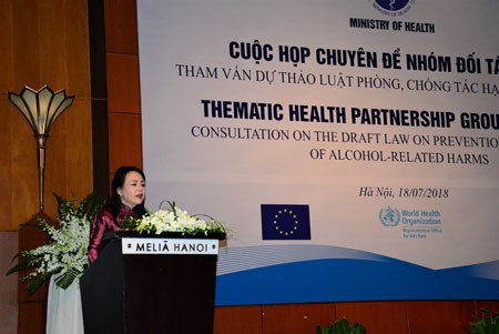 Vietnamese Health Minister Nguyen Thi Kim Tien at the meeting (Photo: Courtesy of WHO)