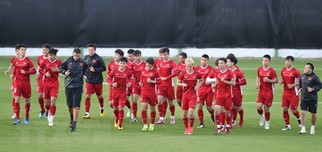 The national men’s football team (Source: VNA)