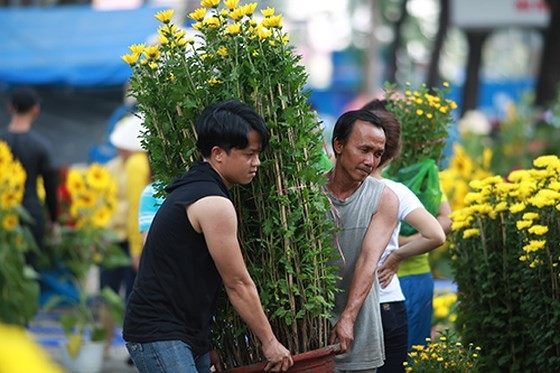 City dwellers flock to buy flowers yesterday ảnh 1