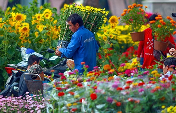 City dwellers flock to buy flowers yesterday ảnh 2