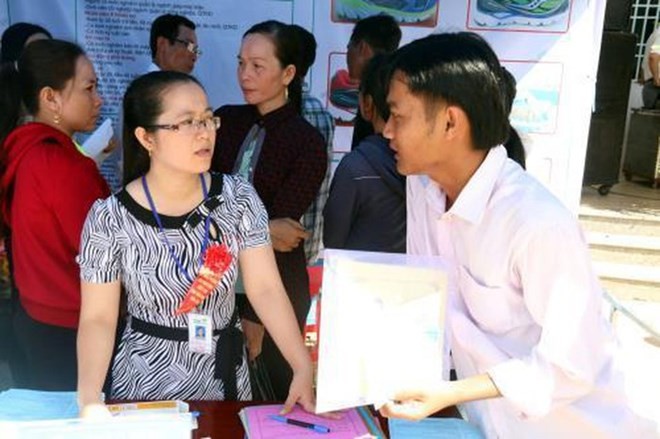 At a job fair 