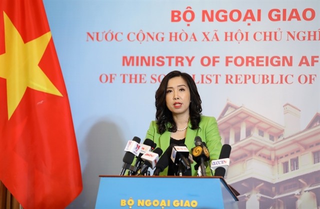 Spokesperson for the foreign ministry Le Thi Thu Hang answered reporters' questions during a press briefing in Hanoi on Thursday ( VNA/VNS Photo).