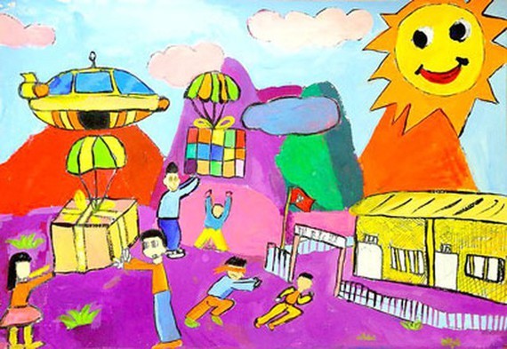 Winning works of Vietnam Children's Fine Arts Awards 2021 on display ảnh 1