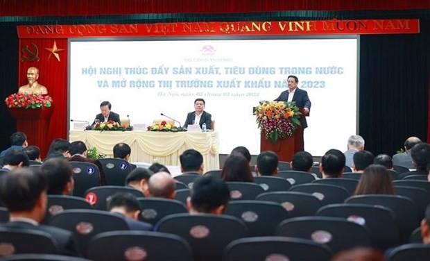 Prime Minister Pham Minh Chinh speaks at the event. (Photo: VNA)