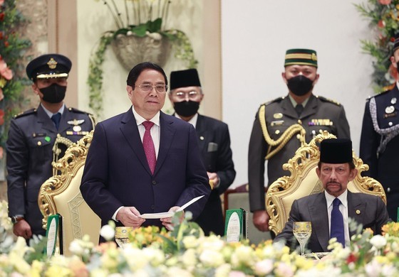 PM Chinh speaks at the reception (Photo: VNA)