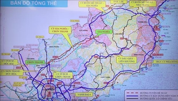 The map of the Gia Nghia-Chon Thanh expressway (Photo: VNA)