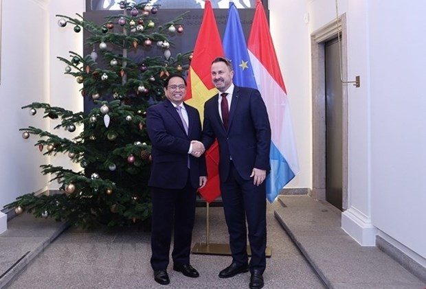 Prime Minister Pham Minh Chinh (L) and his Luxembourg counterpart Xavier Bettel (Photo: VNA) Prime Minister Pham Minh Chinh (L) and his Luxembourg counterpart Xavier Bettel (Photo: VNA)