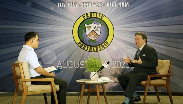 US Ambassador to Vietnam Marc Knapper in the interview with the Vietnam News Agency (Photo: VNA)
