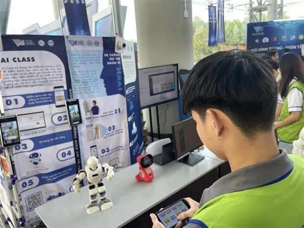 Products of a science and technology company on display at an exhibition (Photo: VNA) Products of a science and technology company on display at an exhibition (Photo: VNA)