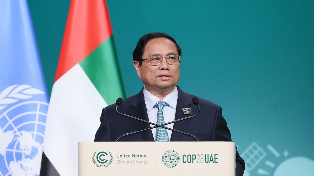 Prime Minister Pham Minh Chinh speaks at the World Climate Action Summit. (Photo: VNA)