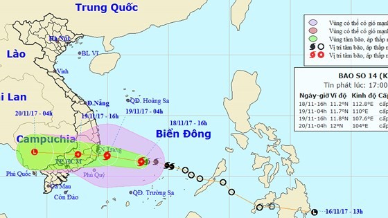 Position of typhoon Kirogi (Photo: NHMFC)