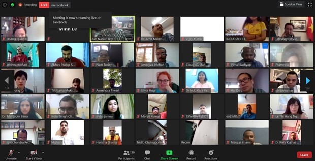 Participants at the online seminar (Photo: VNA)
