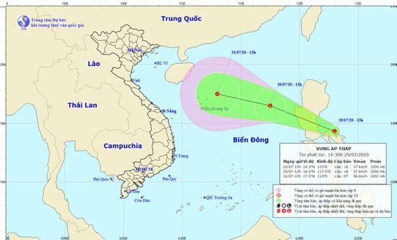 A tropical low-pressure zone forms near East Sea
