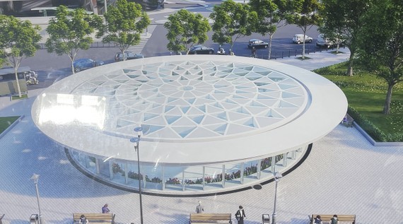 Overview of toplight at Ben Thanh terminal under Metro Line No.1 ảnh 1