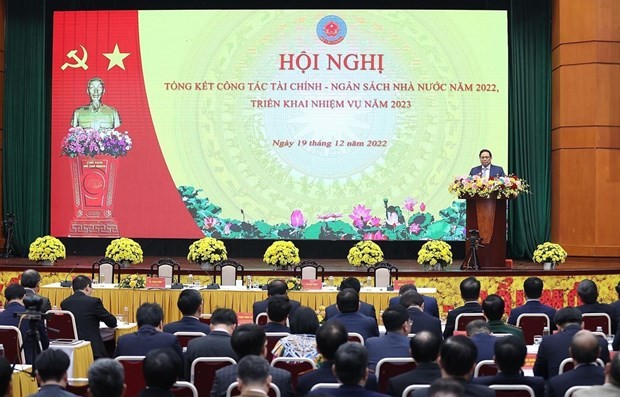 Prime Minister Pham Minh Chinh speaks at Ministry of Finance's conference (Photo: VNA)