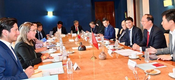 Director of the Foreign Affairs Division Ariana Aymerich Ordónez receives the delegation of HCMC. (Photo: Viet Dung)