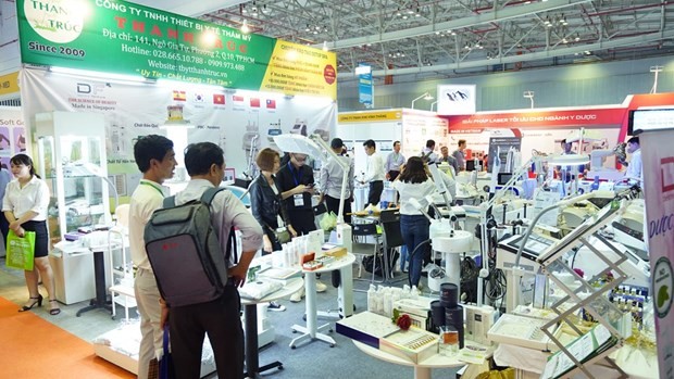 The Vietnam Medi-pharm Expo will offer organizations and businesses opportunities to enhance the exchange of experiences, promote their products, seize investment opportunities, and promote cooperation to improve efficiency in production and business. (Photo: Vinexad)