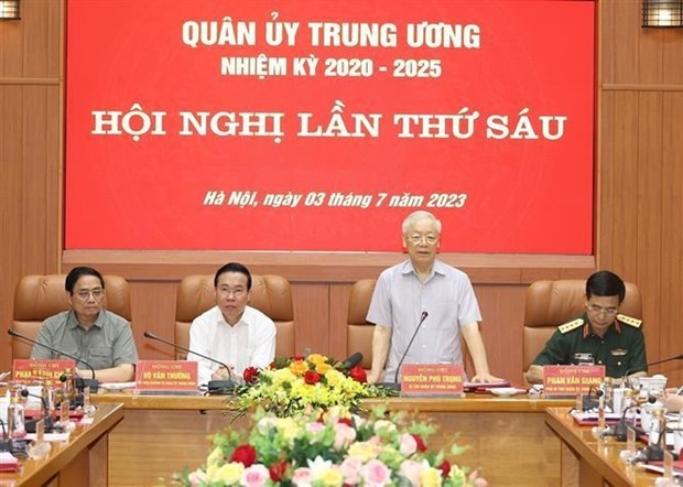 Party General Secretary Nguyen Phu Trong speaks at the meeting. (Photo: VNA)