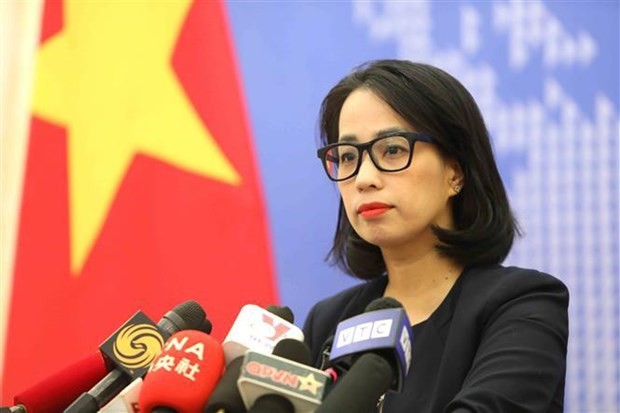 Spokeswoman of the Ministry of Foreign Affairs Pham Thu Hang speaks at the ministry’s regular press conference. (Photo: VNA) Spokeswoman of the Ministry of Foreign Affairs Pham Thu Hang speaks at the ministry’s regular press conference. (Photo: VNA)