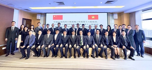 Delegates of Vietnam and China posing for a photo. (Photo: baoquocte.vn)