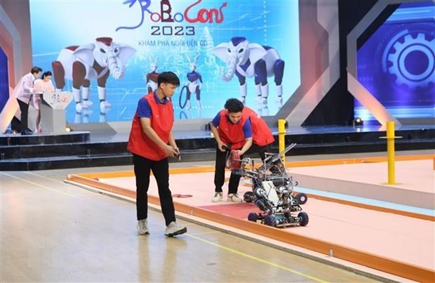 Contestants at at ABU Robocon 2023 in Cambodia (Photo: VNA)
