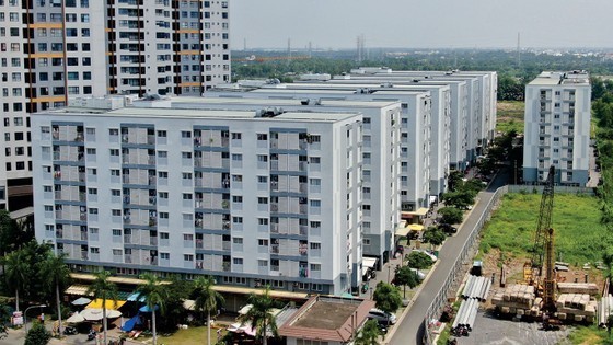 The social housing project Ehome S is located at Mizuki Park urban area in Binh Hung Commune of Binh Chanh District. (Photo: Hoang Hung)