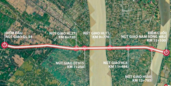 The entire Dai Ngai Bridge across Hau River has seven intersections.