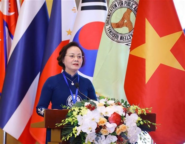 Minister of Home Affairs Pham Thi Thanh Tra speaks at the event. (Photo: VNA) Minister of Home Affairs Pham Thi Thanh Tra speaks at the event. (Photo: VNA)