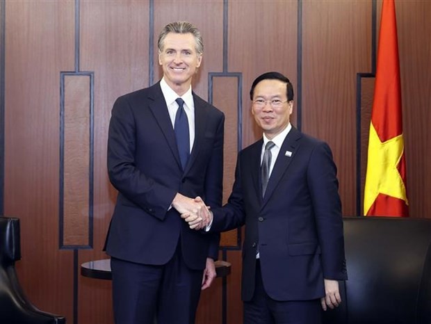 President Vo Van Thuong and Governor of California Gavin Newsom (Photo: VNA) President Vo Van Thuong and Governor of California Gavin Newsom (Photo: VNA)