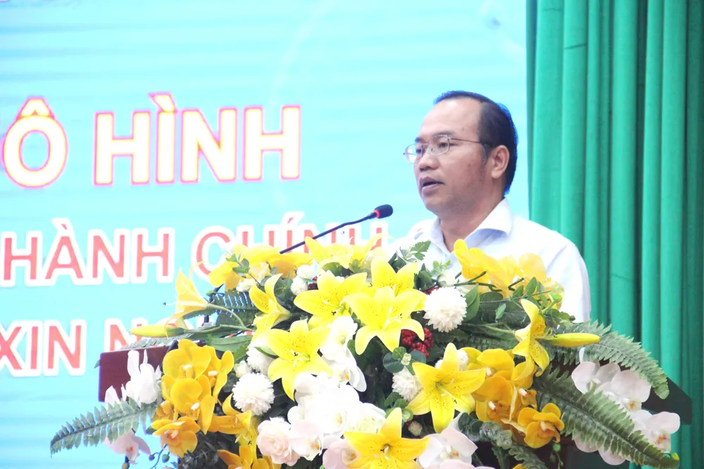 Chủ tịch UBND phường Phú Lợi Phan Công Khanh phát biểu tại lễ ra mắt mô hình